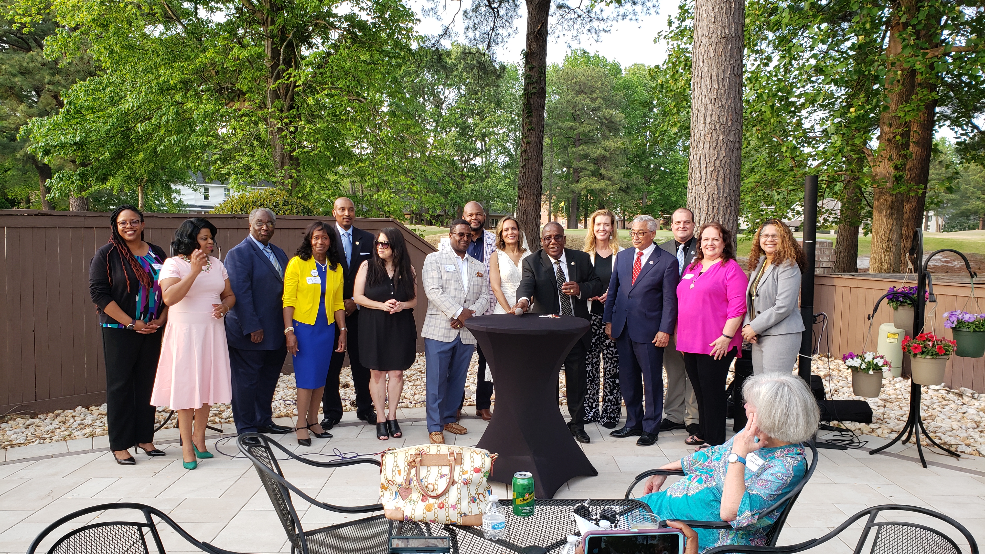 Pat King with supporters at her Campaign Kickoff