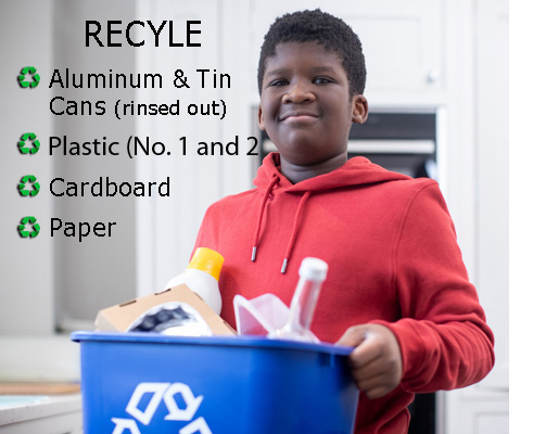 Young Boy recycling